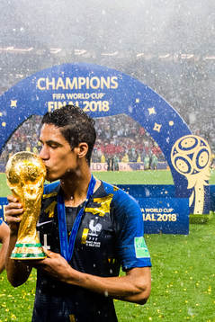 Raphael Varane of France celebrate with the trophy