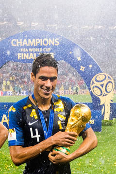 Raphael Varane of France celebrate with the trophy