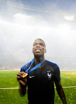 Paul Pogba of France celebrate with the medal