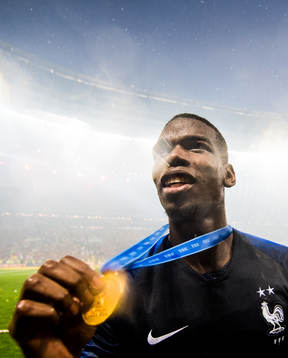 Paul Pogba of France celebrate with the medal