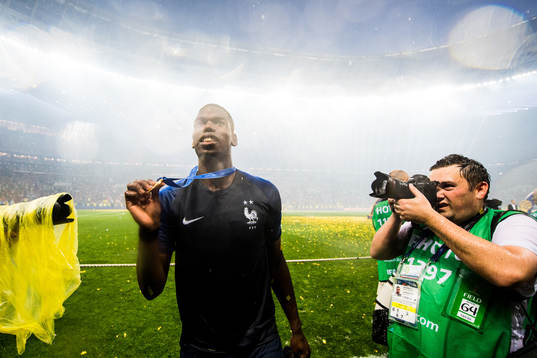 Paul Pogba of France celebrate with the medal