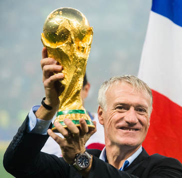 Head coach Didier Deschamps of France celebrate with the