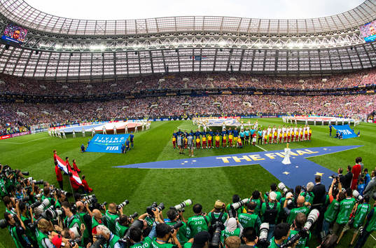 Players of France and of Croatia