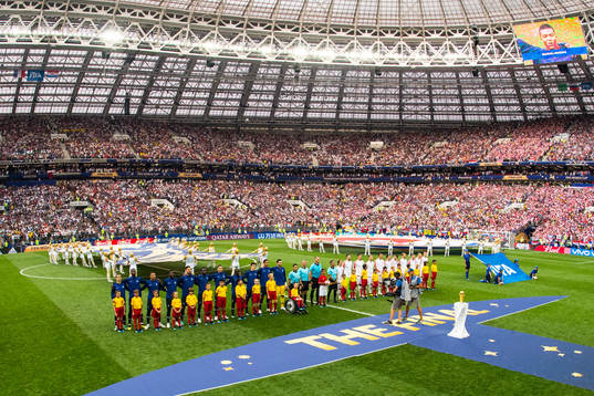 Players of France and of Croatia