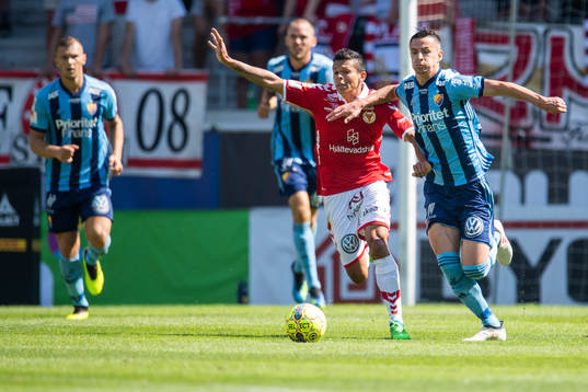 Kalmars Romário Pereira Sipião och Djurgårdens Dzenis