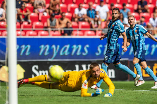 Djurgårdens Dzenis Kozica och Jonathan Ring samt Kalmars
