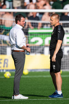Elfsborgs manager Jimmy Thelin och Hammarbys tränare