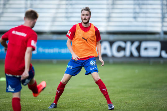 Helsingborgs Darijan Bojanic och Rasmus Jönsson