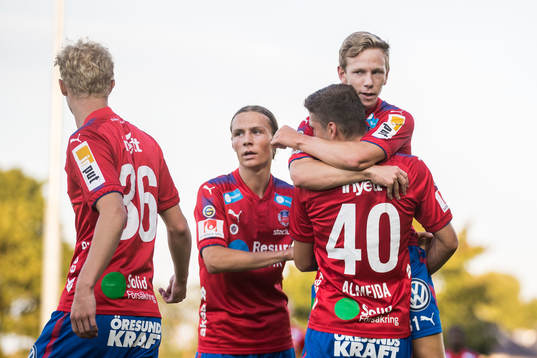 Helsingborgs Mattias Almeida Sundell jublar