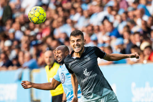 Bujar Shabani of Drita and Fouad Bachirou of Malmö FF
