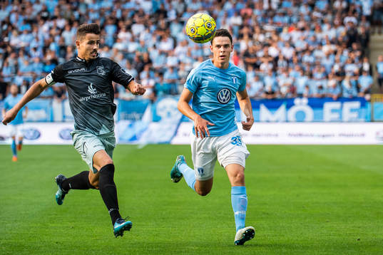 Ardian Limani of Drita and Samuel Adrian of Malmö FF