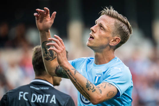 Sören Rieks of Malmö FF looks dejected