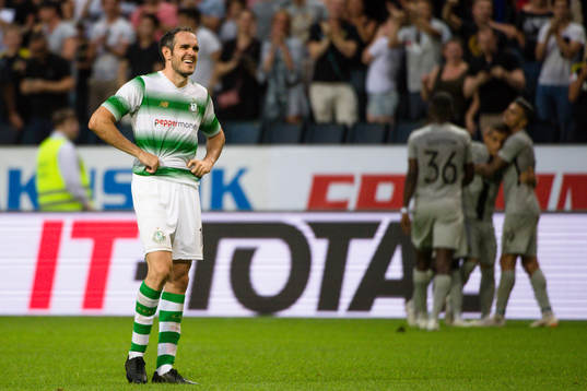Joey O'Brien of Shamrock Rovers looks dejected