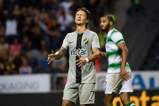Kristoffer Olsson of AIK looks dejected