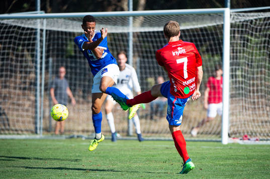 Fremad Amagers Leandro och Helsingborgs Anders Degn Randrup