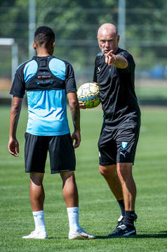 Romain Gall och tränare Uwe Rösler