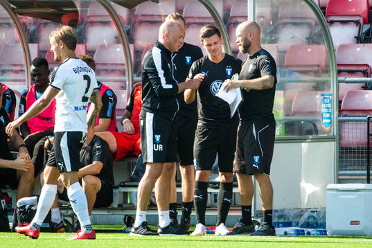 Malmö FFs tränare Uwe Rösler  och Marcus Antonsson