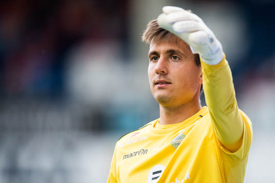 Goalkeeper Deniss Korneiciks of Sandnes Ulf