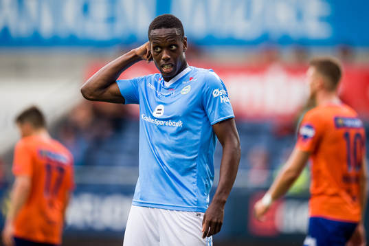 Akinsola Akinyemi of Sandnes Ulf looks dejected