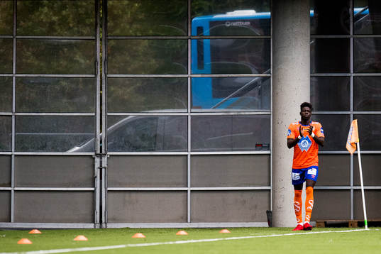 Pape Habib Gueye of Aalesund celebrates the 3-0 goal