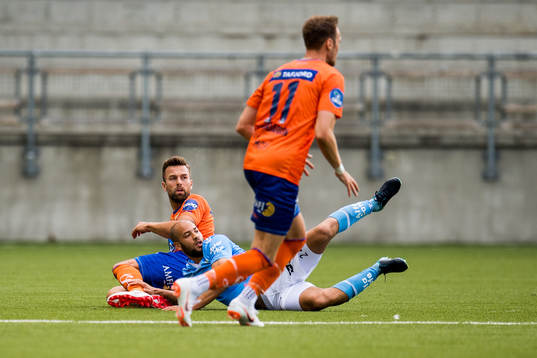 Kaj Ramsteijn of Aalesund and Kristian Brix of Sandnes Ulf