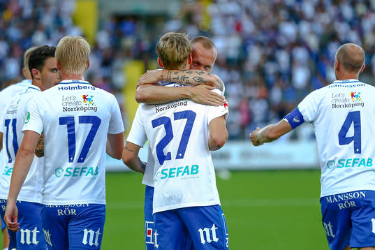 Norrköpings Gudmundur Thorarinsson och Arnór Sigurdsson