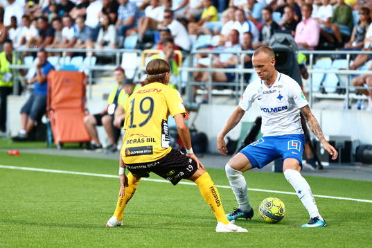 Norrköpings Gudmundur Thorarinsson mot Elfsborgs Jesper