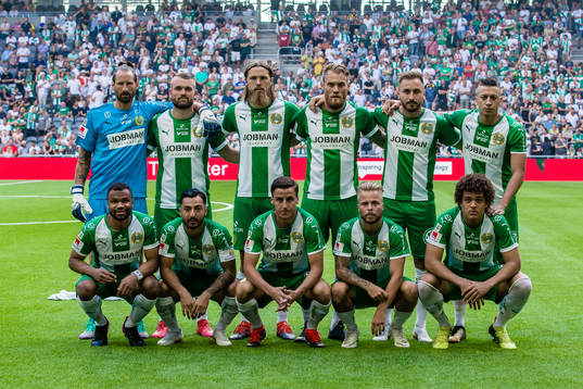 Hammarbys startelva med målvakt Johan Wiland , Mads Fenger