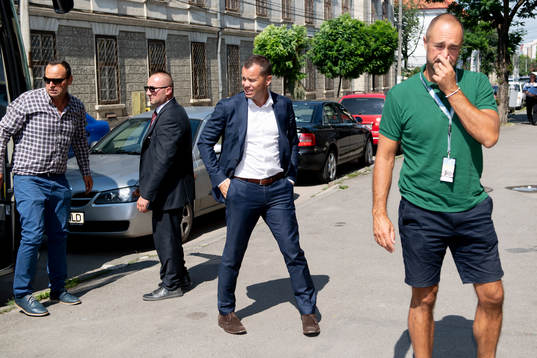 Manager Daniel Andersson arrives to the hotel