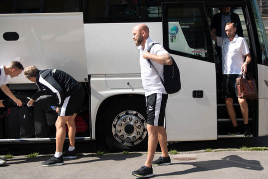 Assistant coach tränare Olof Persson of Malmö FF arrives