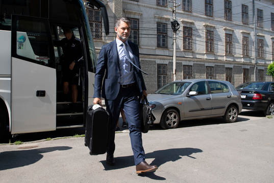 CEO Niclas Carlnén of Malmö FF arrives to the hotel