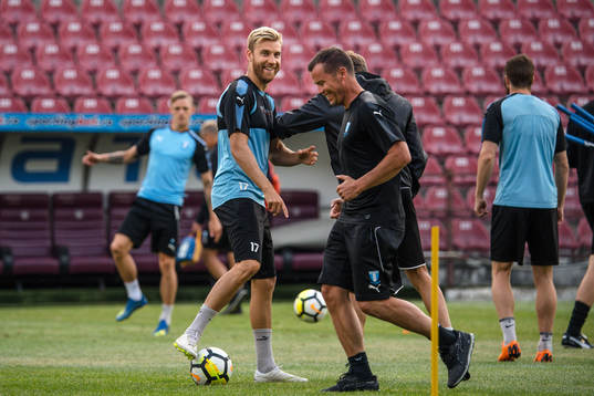 Rasmus Bengtsson and Manager Daniel Andersson of Malmö FF