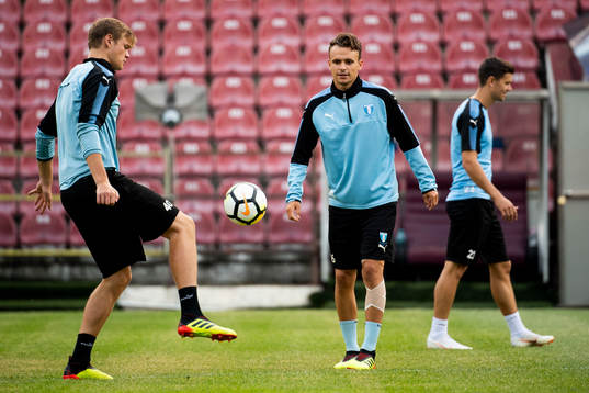 Hugo Andersson and Andreas Vindheim of Malmö FF