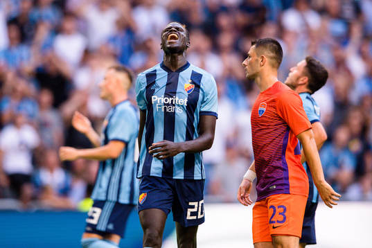Aliou Badji of Djurgården looks dejected