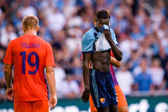 Aliou Badji of Djurgården looks dejected