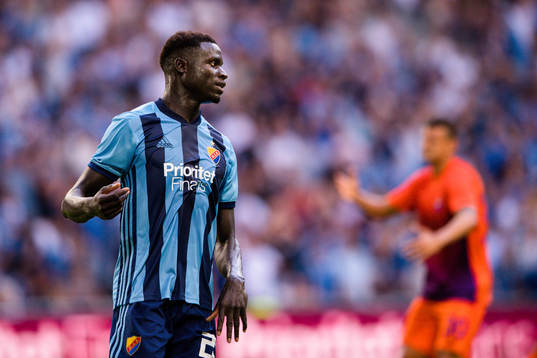 Aliou Badji of Djurgården looks dejected