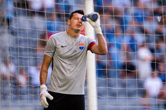 Goalkeeper Rustam Khudzhamov of Mariupol