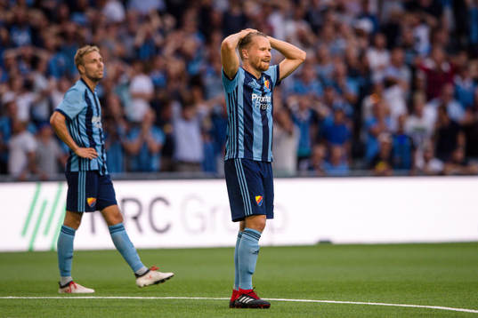Jacob Une Larsson of Djurgården looks dejected