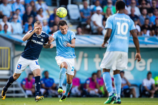 Norrköpings Gudmundur Thorarinsson och Malmö FFs Andreas