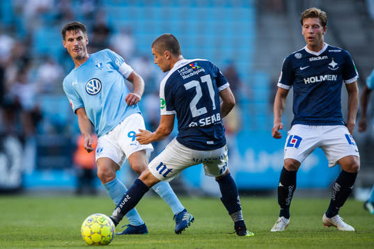 Malmö FFs Markus Rosenberg och Norrköpings Simon Thern