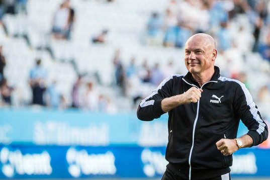 Malmö FFs tränare Uwe Rösler  jublar