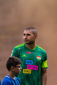 Dalkurds Rawez Lawan före fotbollsmatchen i Allsvenskan