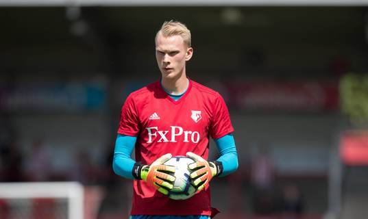 Goalkeeper Pontus Dahlberg of Watford pre match