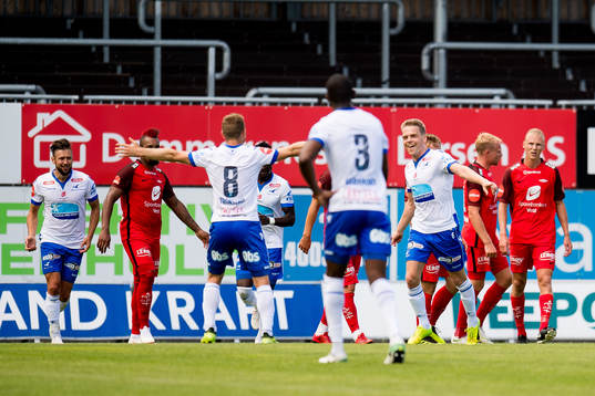 Joakim Våge Nilsen of Haugesund celebrates the 2-0 goal