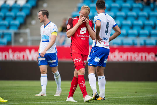 Henrik Kjelsrud Johansen of Brann looks dejected