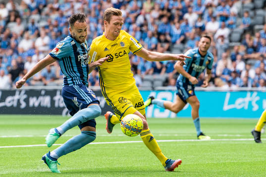 Djurgårdens Dzenis Kozica och Sundsvalls David Myrestam i