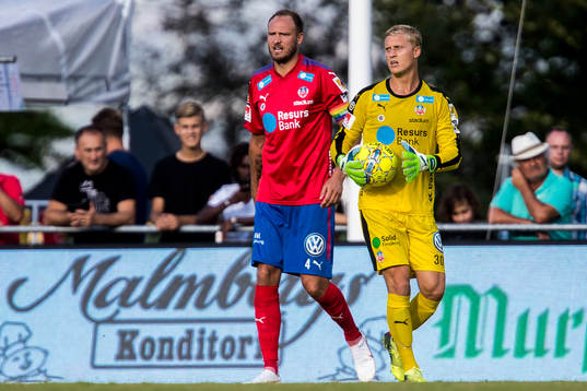 Helsingborgs Andreas Granqvist och målvakt Pär Hansson