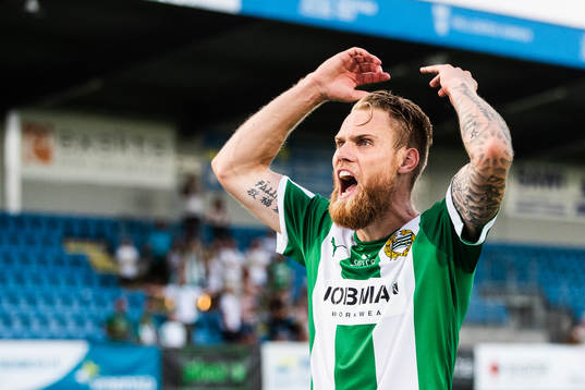 Hammarbys David Fällman jublar
