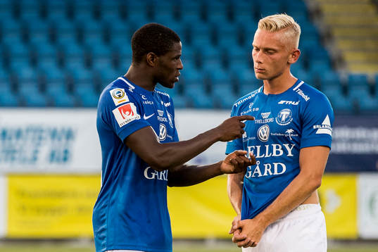 Trelleborgs Kofi Sarkodie och Johan Brannefalk deppar