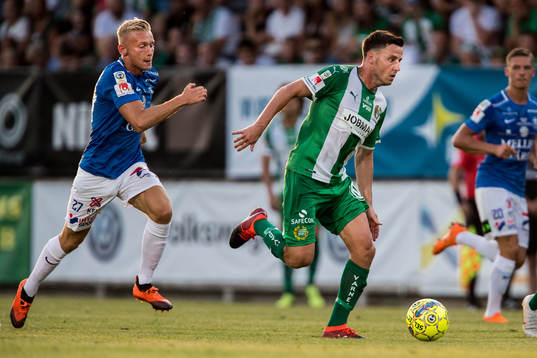 Trelleborgs Johan Brannefalk och Hammarbys Jeppe Andersen